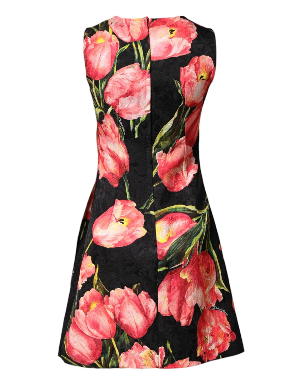 Dolce & Gabbana Black Floral Print Viscose A-line Mini Dress by Dolce & Gabbana