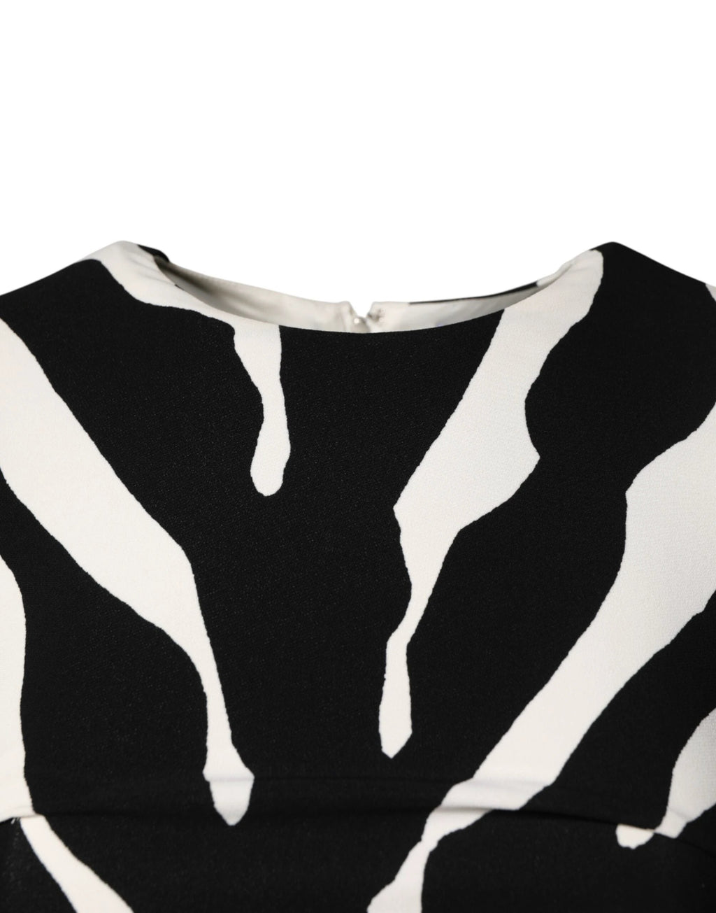 Dolce & Gabbana Black White Zebra Viscose Sheath Midi Dress by Dolce & Gabbana