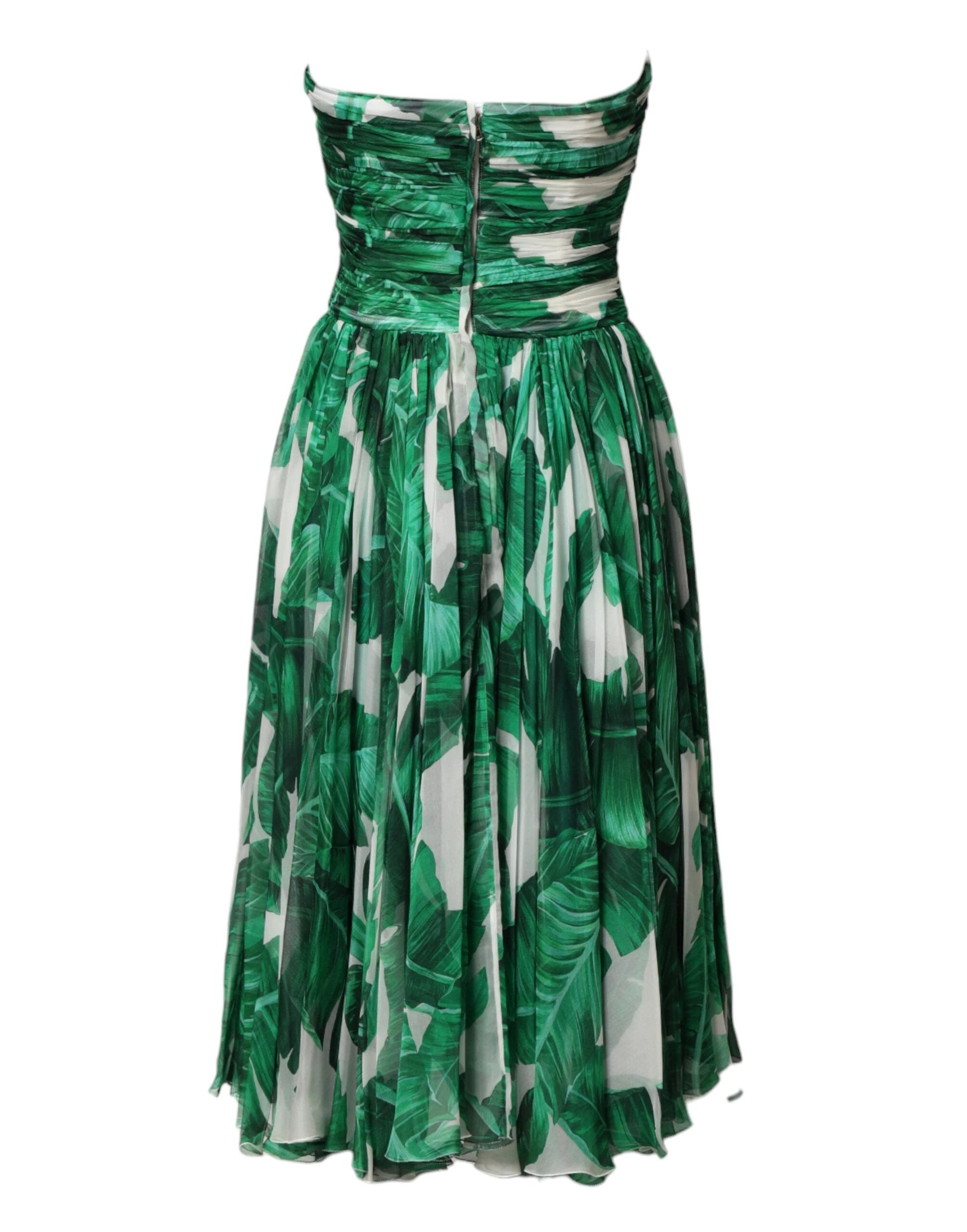 Dolce & Gabbana Green Pineapple Embellished BananaLeaf Dress by Dolce & Gabbana