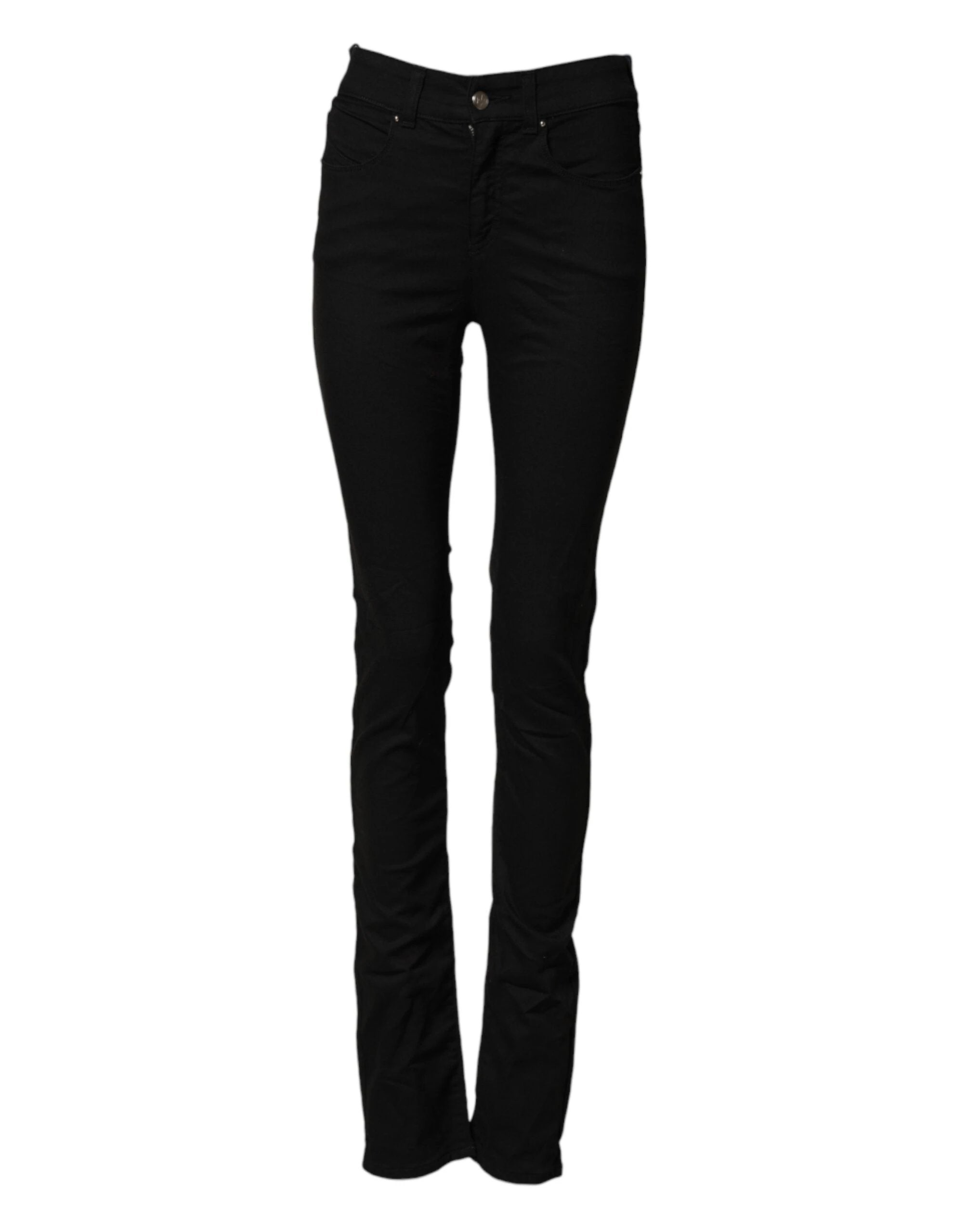 Armani Jeans Black Mid Waist Cotton Stretch Skinny Denim Jeans by Armani Jeans
