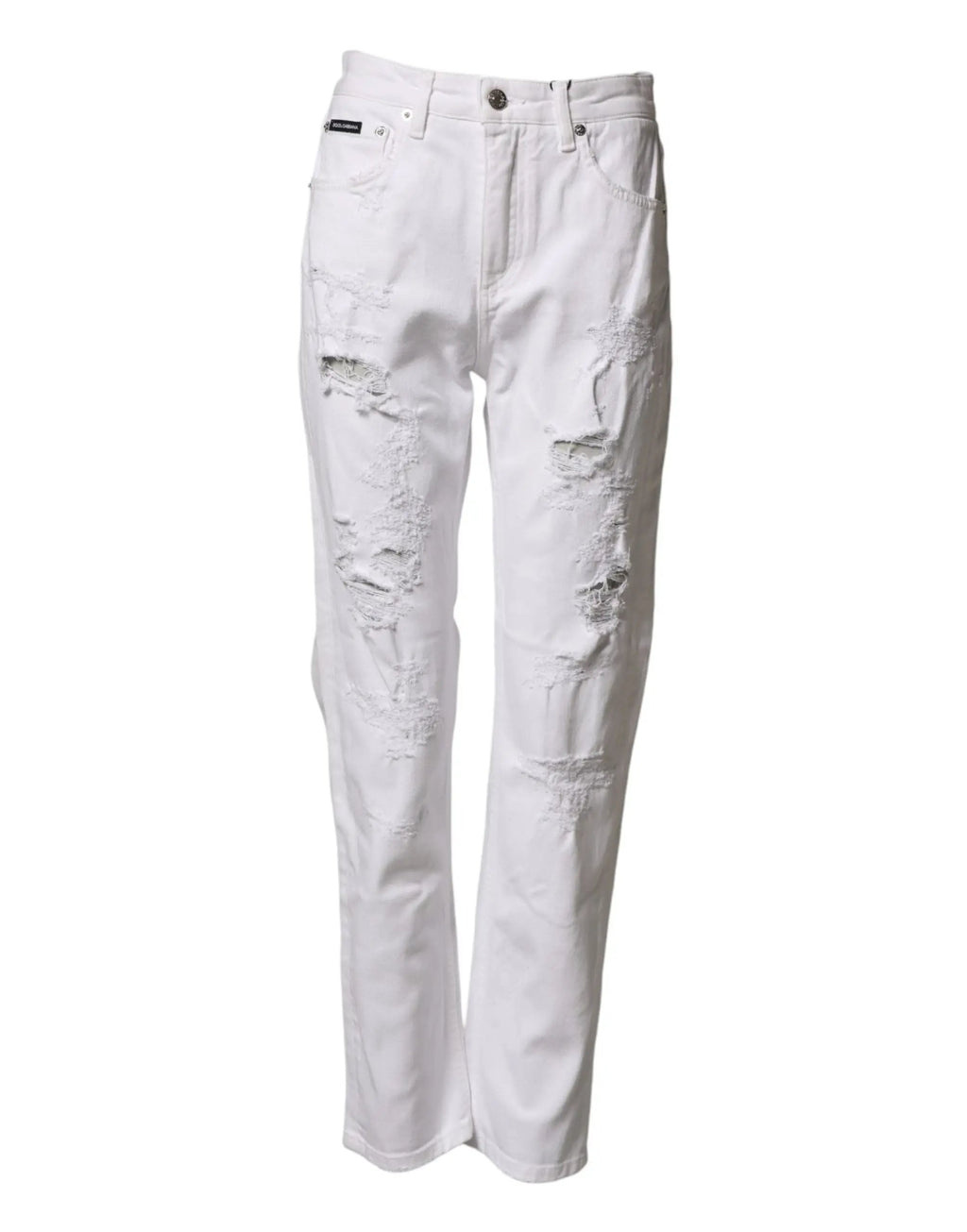 Jean en denim blanc délavé Dolce &amp; Gabbana BOYFRIEND