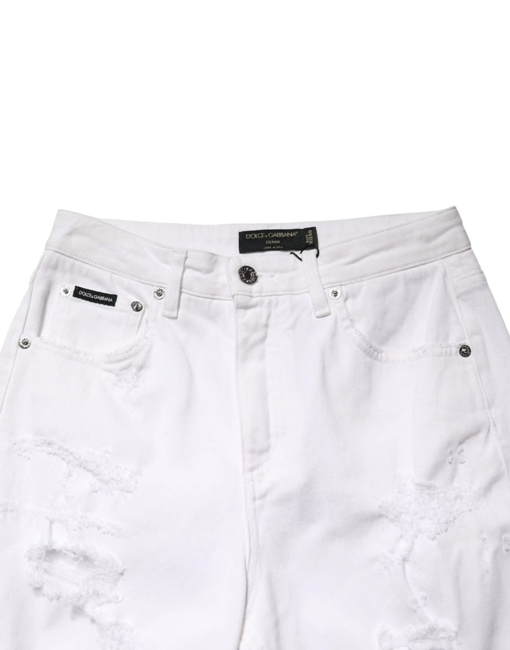 Jean en denim blanc délavé Dolce &amp; Gabbana BOYFRIEND