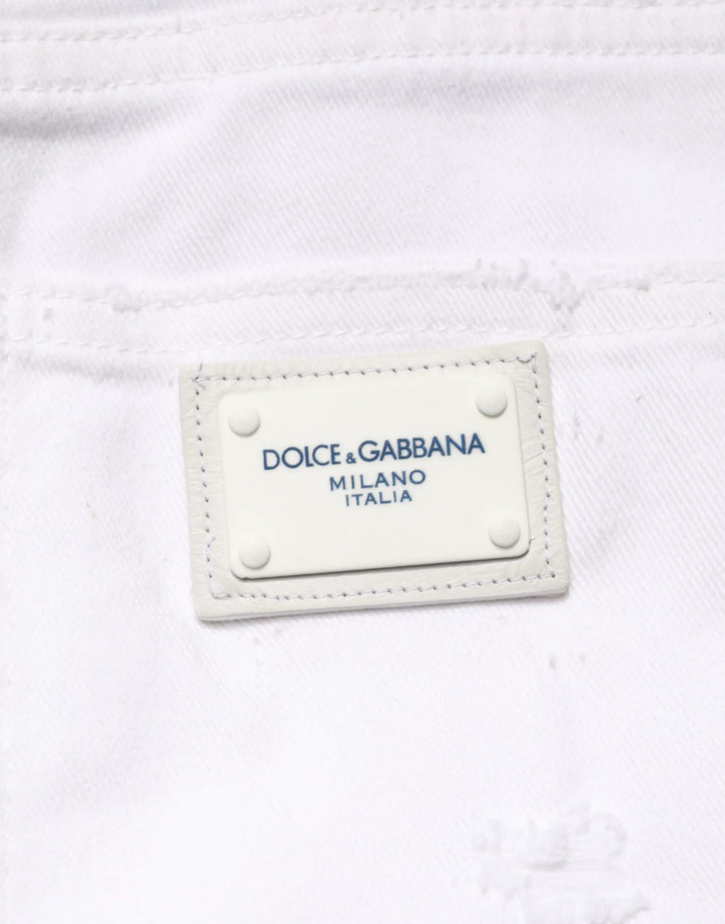 Jean en denim blanc délavé Dolce &amp; Gabbana BOYFRIEND