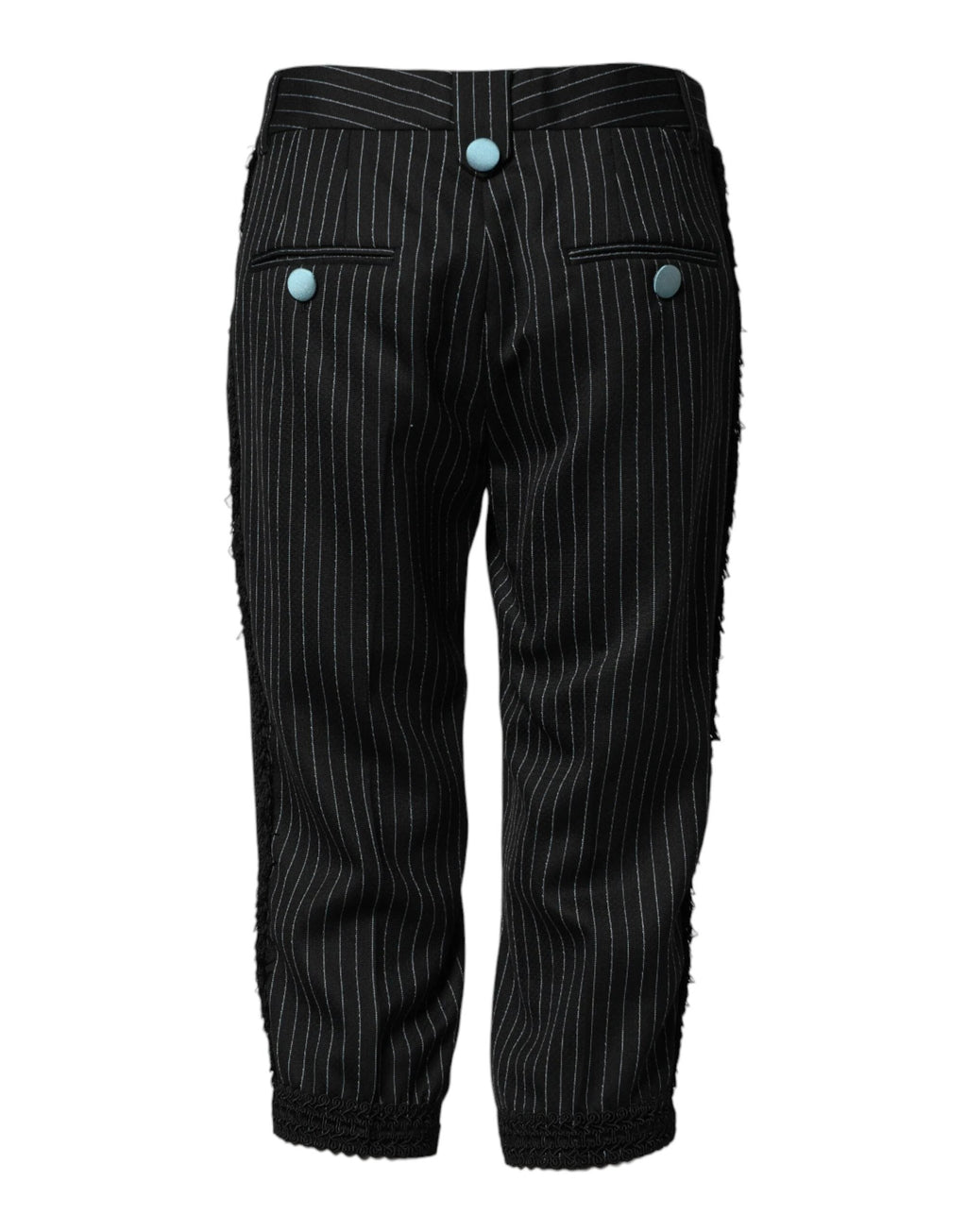 Dolce & Gabbana Black Wool Stripes Cropped Trouser Pants by Dolce & Gabbana