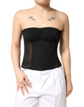 Dolce & Gabbana Black Silk Lace Bustier Corset Strapless Top by Dolce & Gabbana