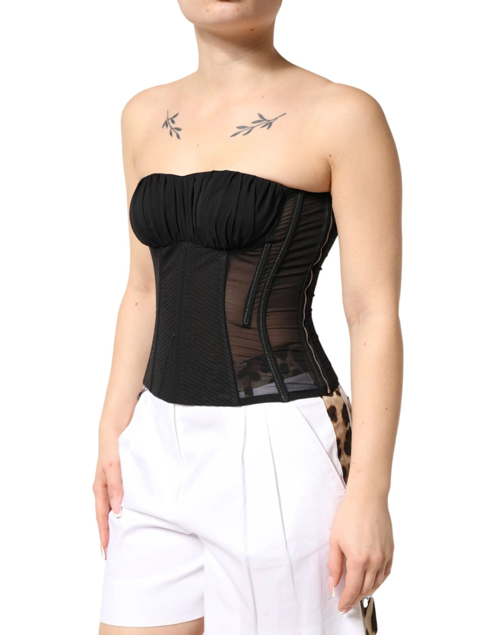 Dolce & Gabbana Black Silk Lace Bustier Corset Strapless Top by Dolce & Gabbana