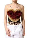 Dolce & Gabbana Black Gold Heart Bustier Corset Tinsel Top by Dolce & Gabbana