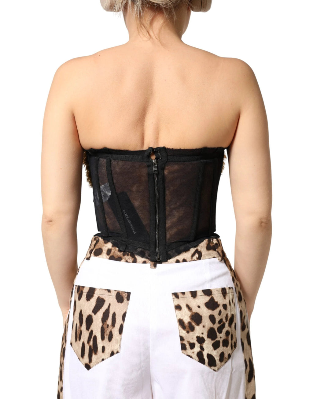 Dolce & Gabbana Black Gold Heart Bustier Corset Tinsel Top by Dolce & Gabbana