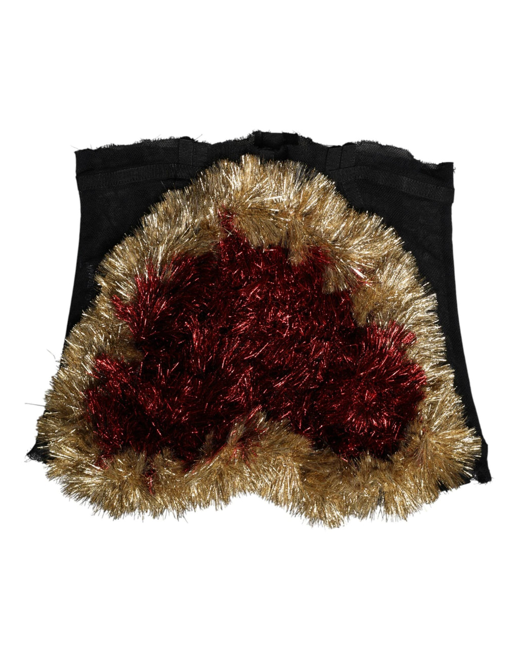 Dolce & Gabbana Black Gold Heart Bustier Corset Tinsel Top by Dolce & Gabbana