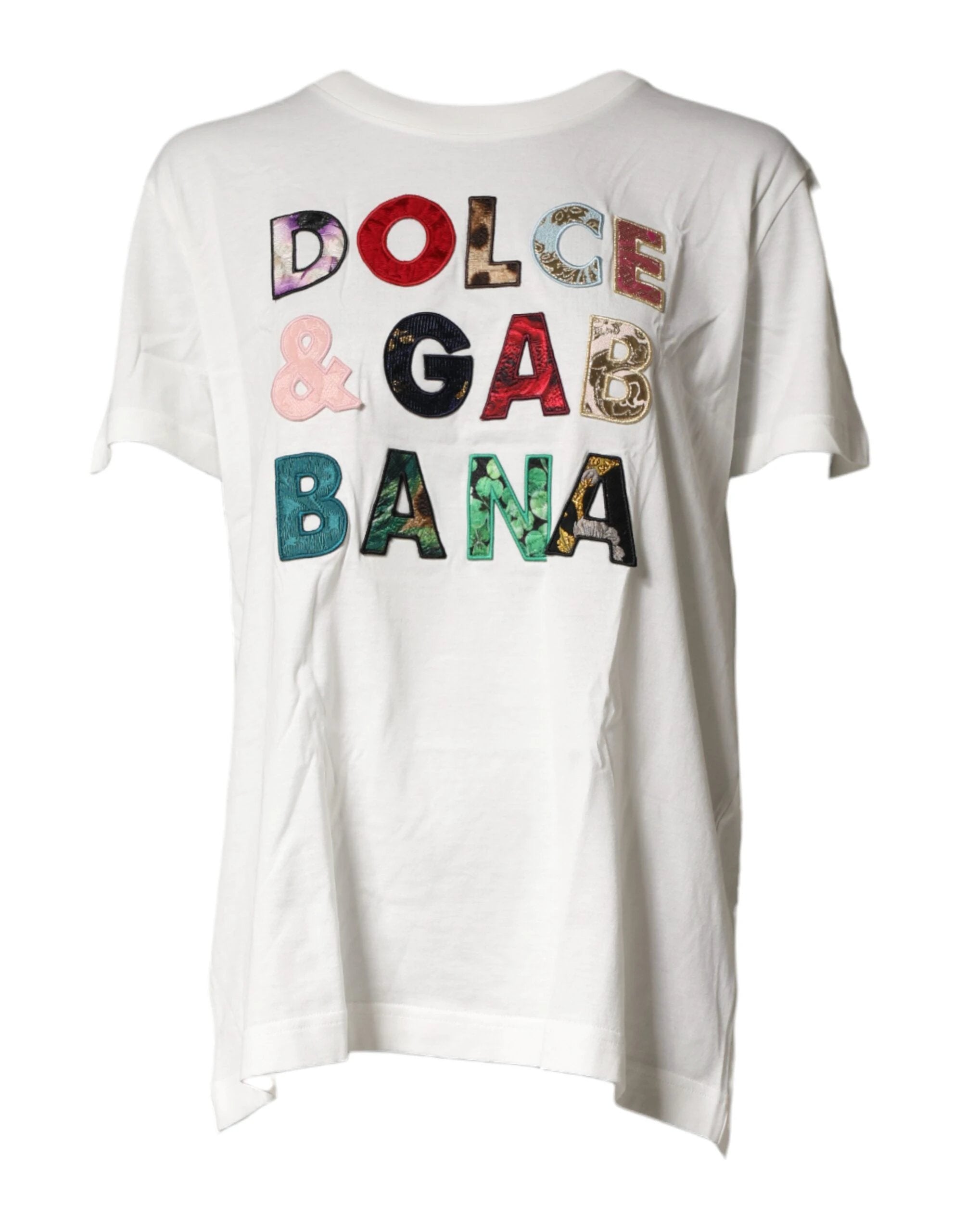 Dolce & Gabbana White Logo Crew Neck Short Sleeves T-shirt by Dolce & Gabbana