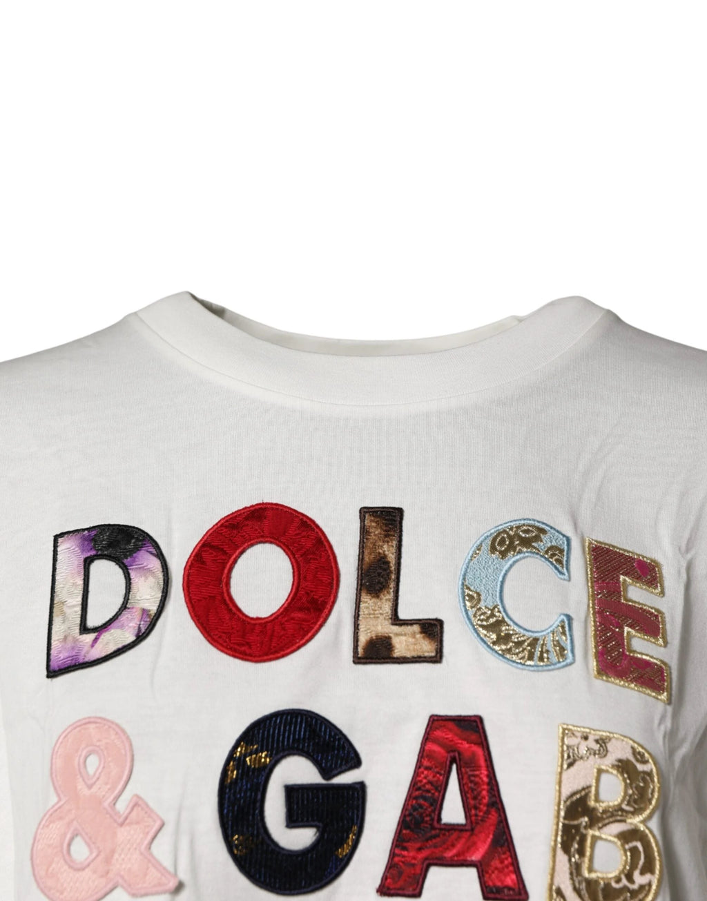 Dolce & Gabbana White Logo Crew Neck Short Sleeves T-shirt by Dolce & Gabbana