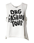 Dolce & Gabbana White Graphic CrewNeck Sleeveless Tank T-shirt by Dolce & Gabbana