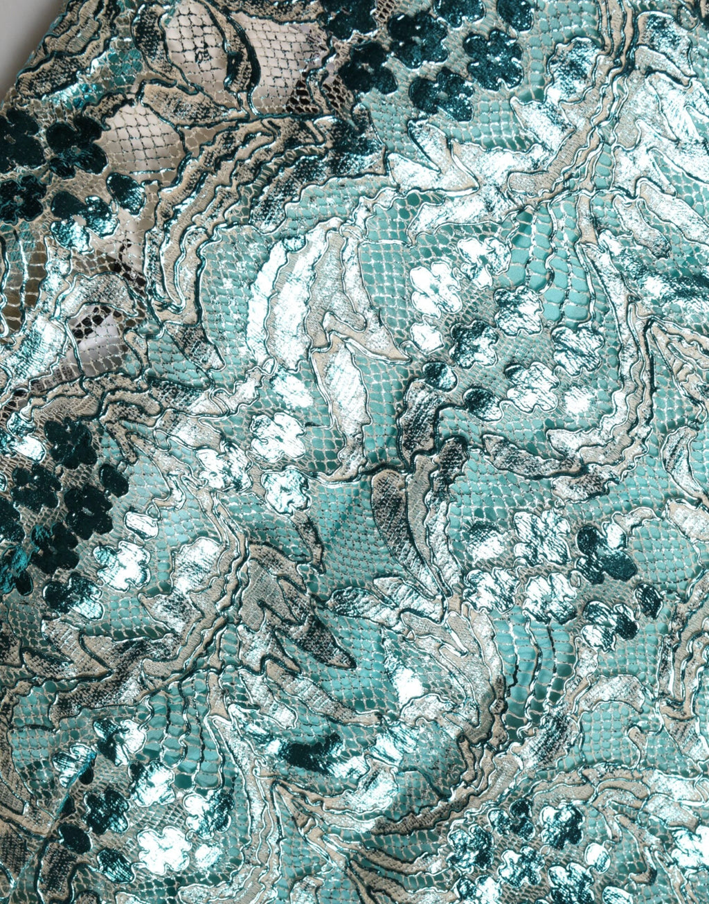 Dolce & Gabbana Blue Floral Brocade High Waist Mini Skirt by Dolce & Gabbana