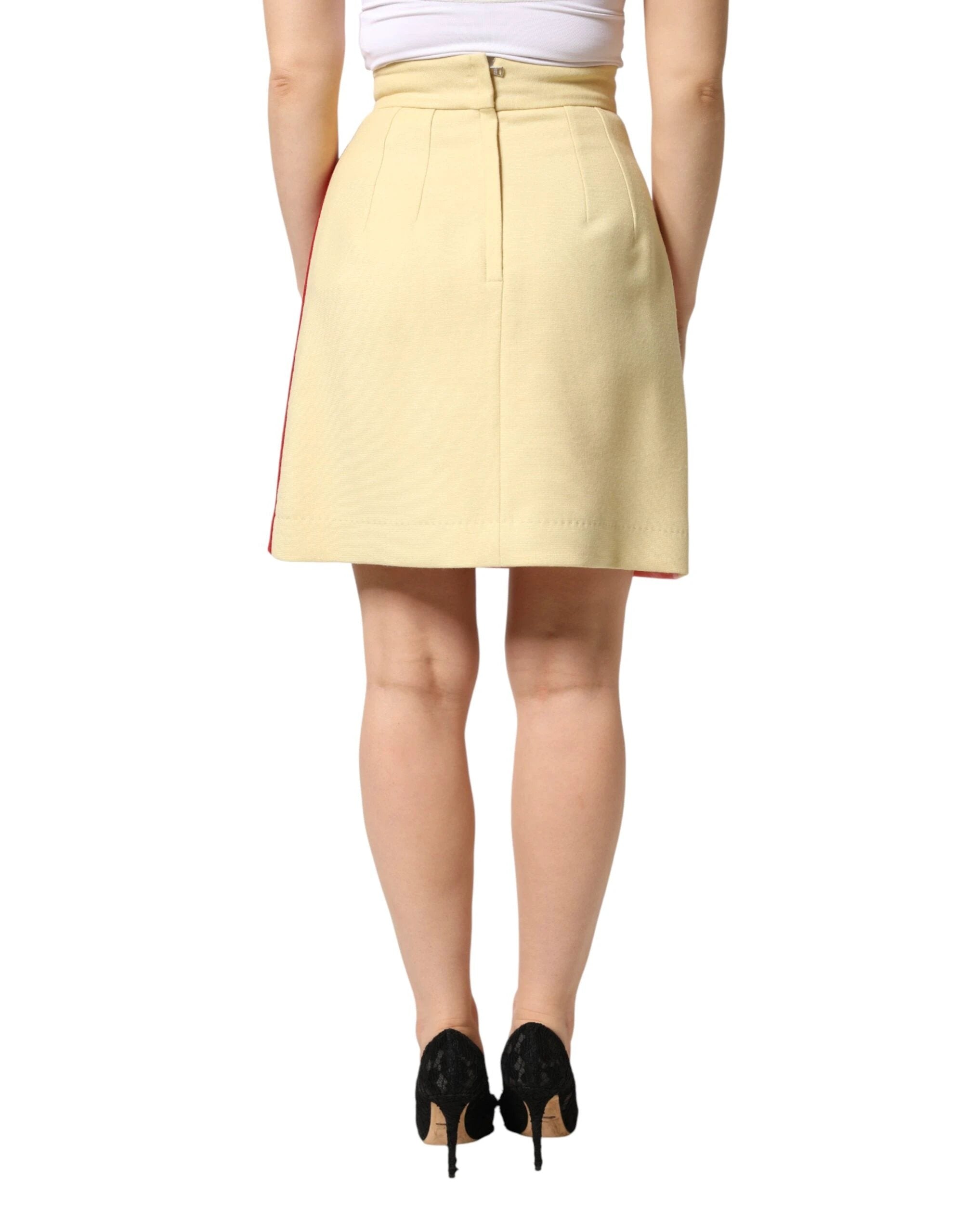 Dolce & Gabbana Multicolor Wool Casual High Waist Mini Skirt by Dolce & Gabbana