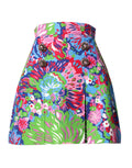 Dolce & Gabbana Multicolor Floral Buttoned High Waist Mini Shorts by Dolce & Gabbana