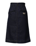 Jupe midi trapèze en denim bleu foncé Dolce &amp; Gabbana