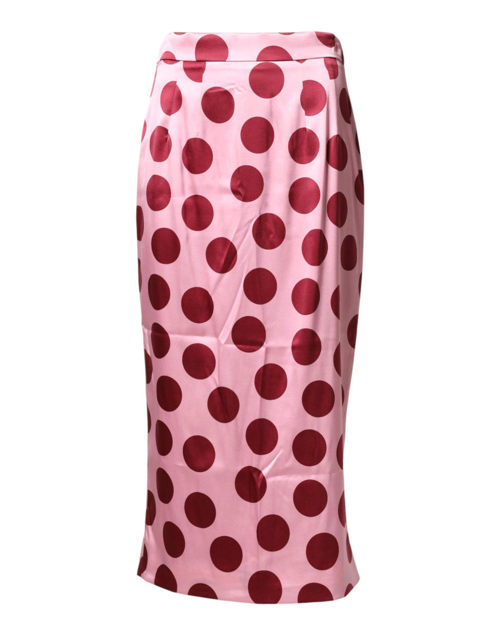 Dolce & Gabbana Pink Polka Dot Silk Pencil Cut Midi Skirt by Dolce & Gabbana