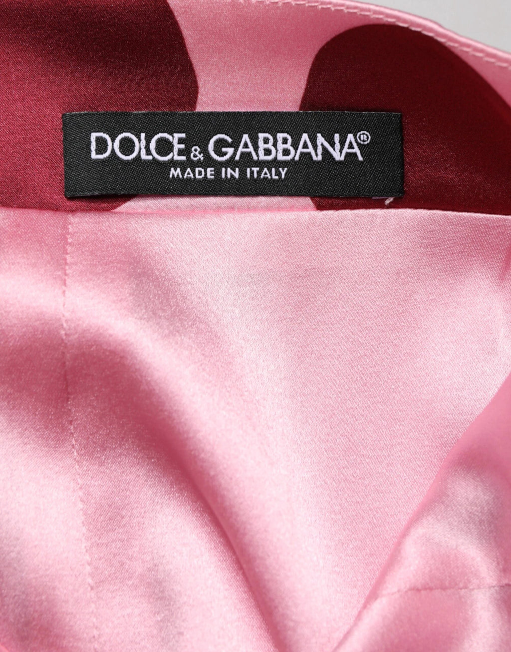 Dolce & Gabbana Pink Polka Dot Silk Pencil Cut Midi Skirt by Dolce & Gabbana