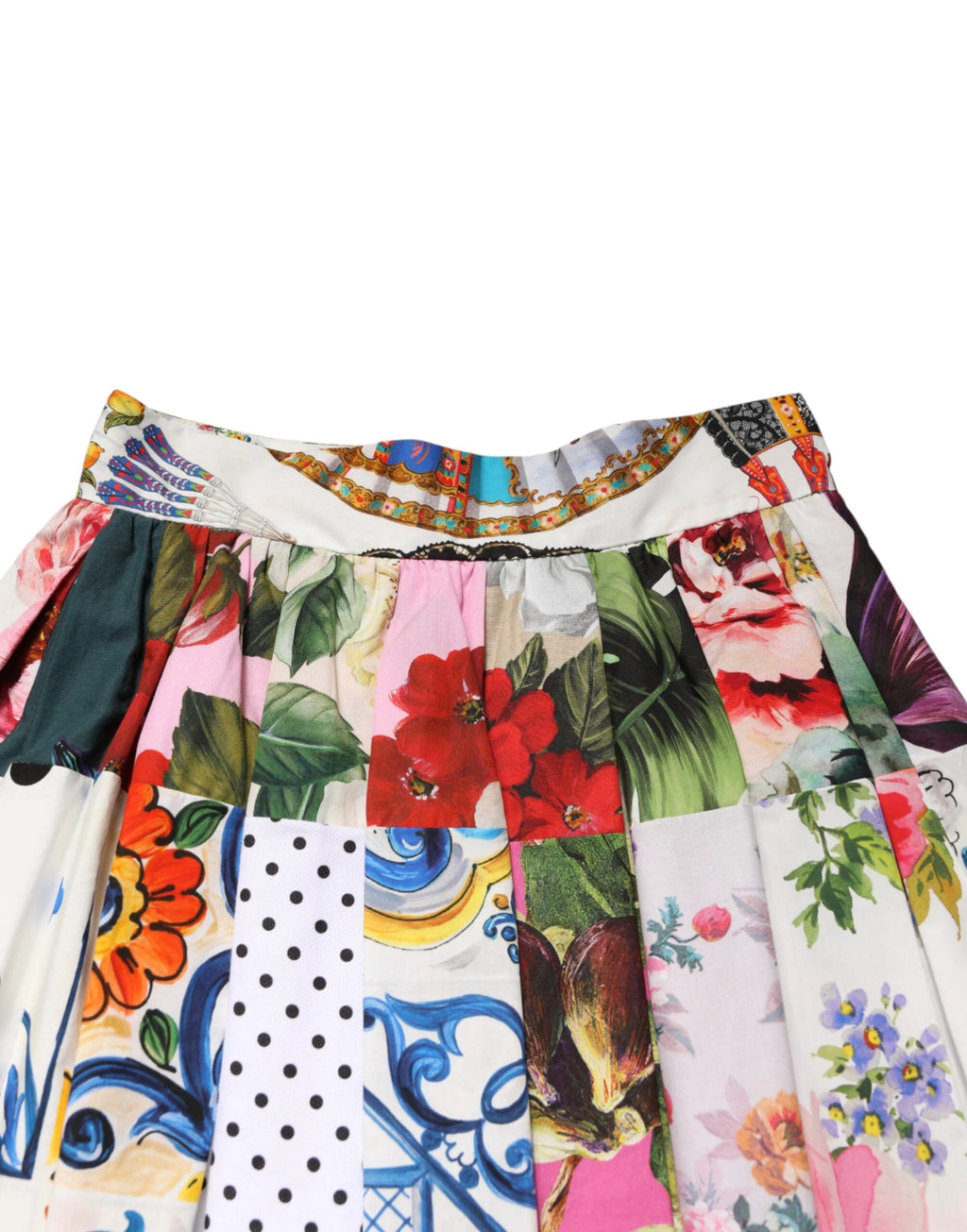 Dolce & Gabbana Multicolor Patchwork High Waist Midi Skirt by Dolce & Gabbana