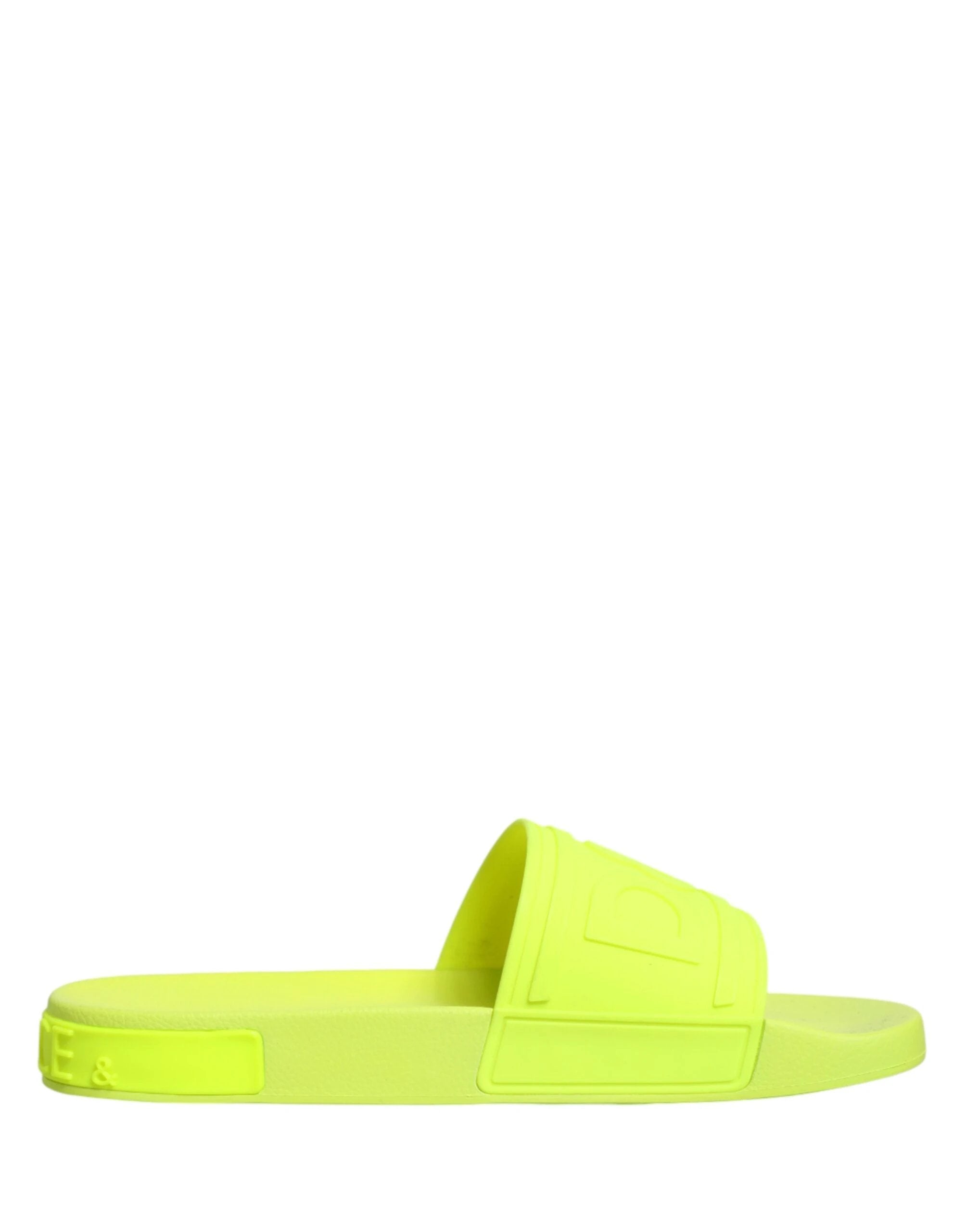 Dolce & Gabbana Green Rubber Slides Sandals Beachwear Shoes by Dolce & Gabbana