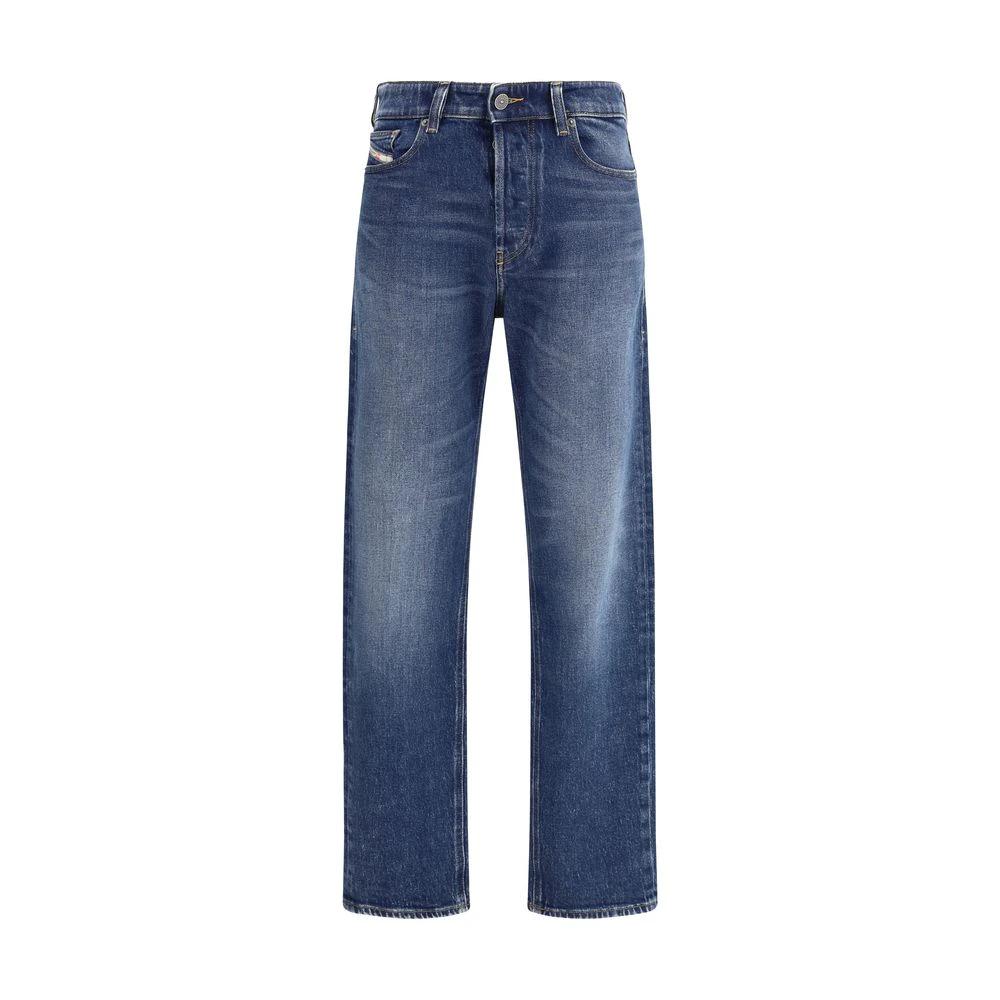 Diesel Blue Cotton Straight-Leg Jeans by Diesel