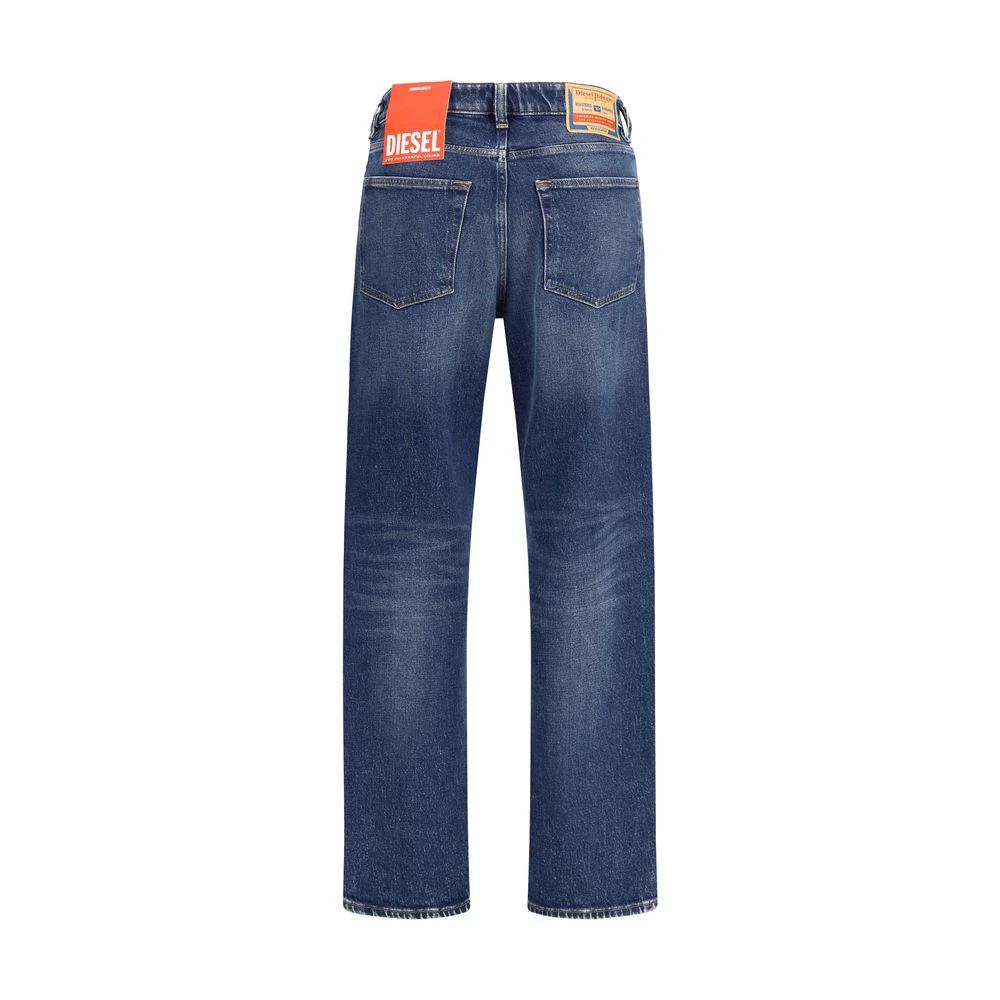 Diesel Blue Cotton Straight-Leg Jeans by Diesel