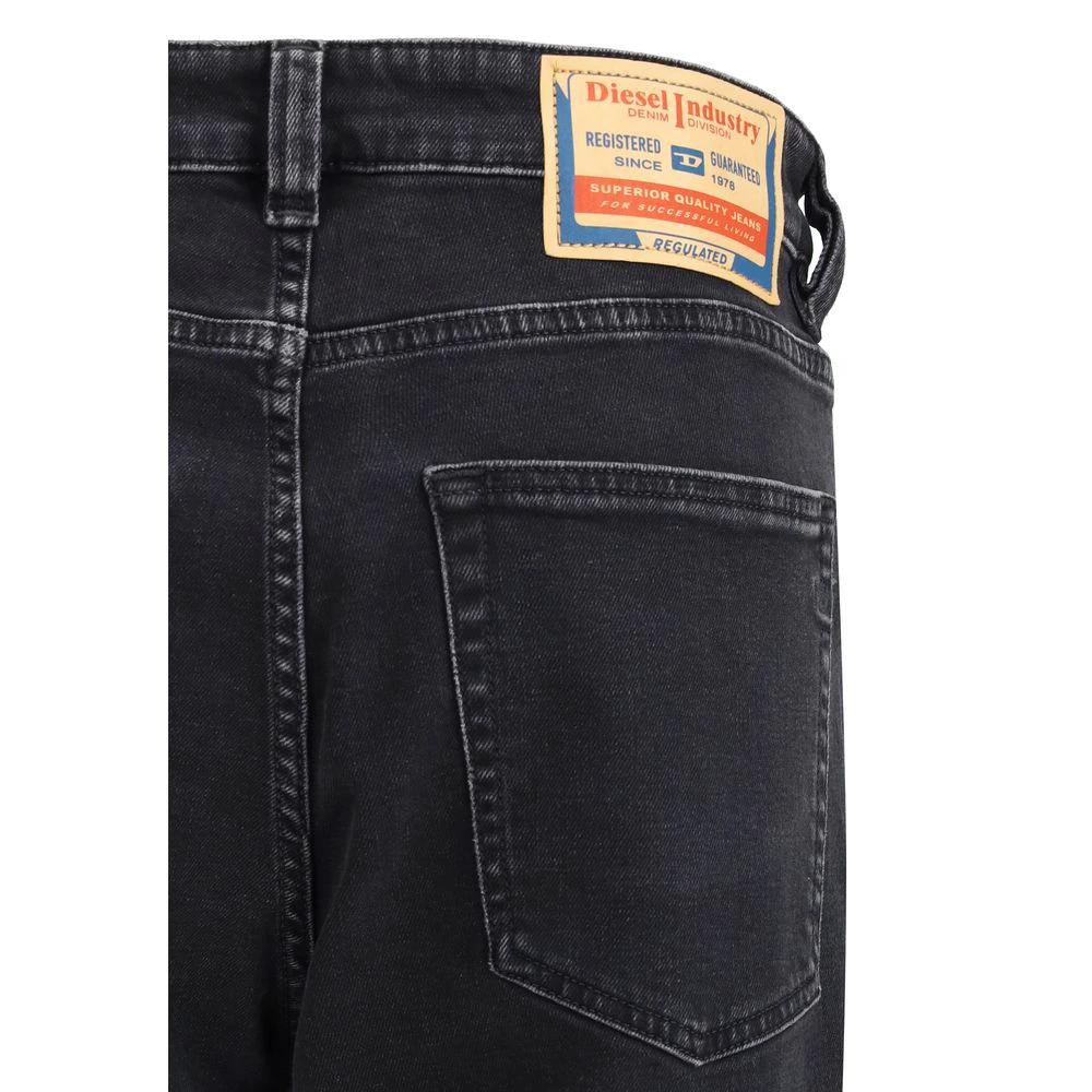 Diesel Black Cotton Relaxed Fit Jeans by Diesel