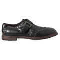 Chaussures habillées Dolce &amp; Gabbana en cuir noir à boucle cloutée