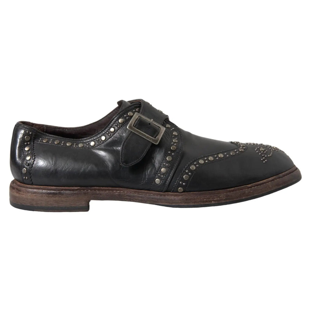 Chaussures habillées Dolce &amp; Gabbana en cuir noir à boucle cloutée