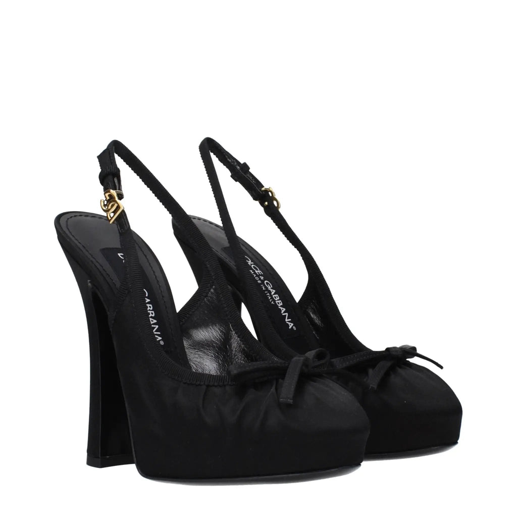 Escarpins à talons hauts en satin noir Dolce &amp; Gabbana