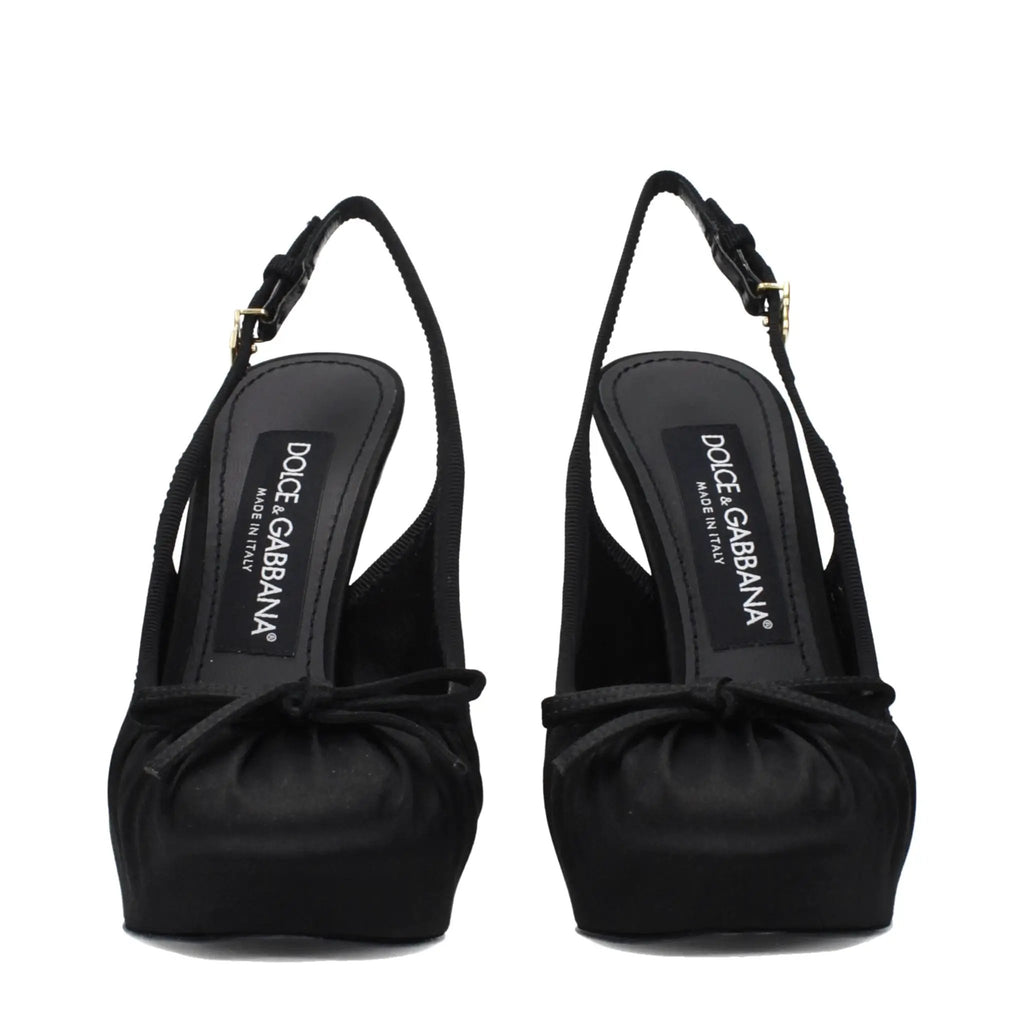 Escarpins à talons hauts en satin noir Dolce &amp; Gabbana
