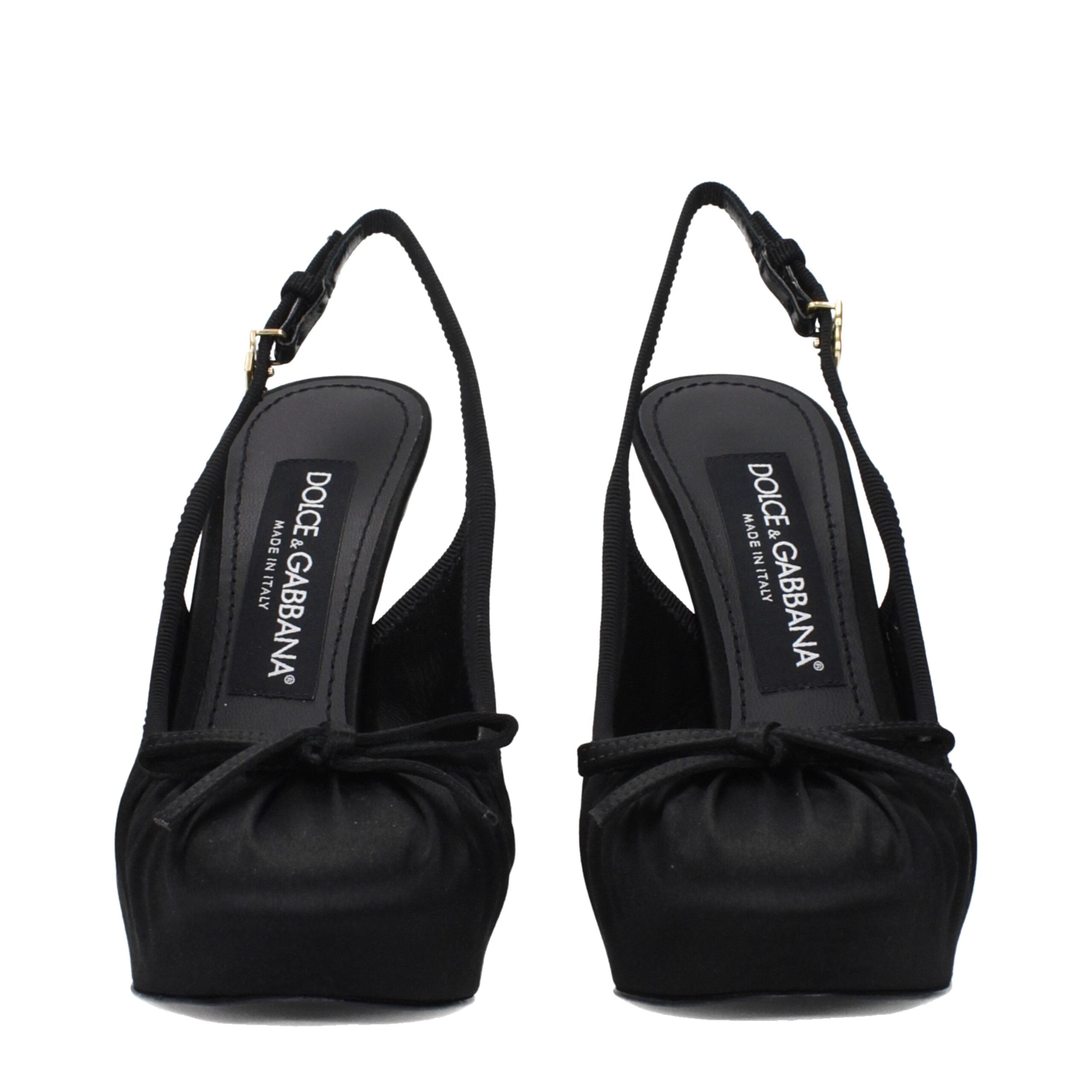 Dolce & Gabbana Black Satin High Heel Pumps