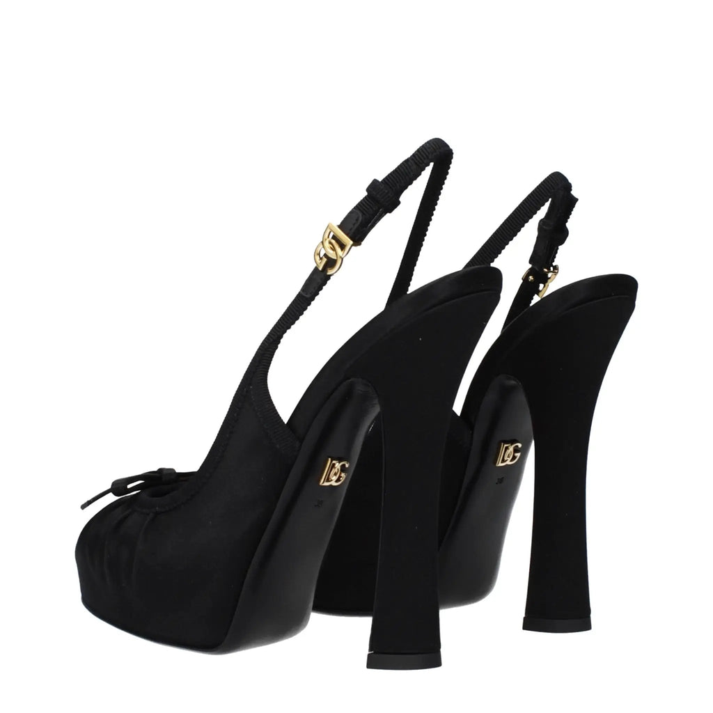 Escarpins à talons hauts en satin noir Dolce &amp; Gabbana