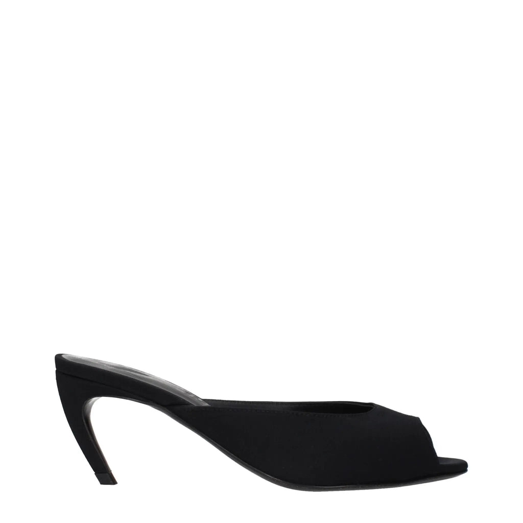 The Attico Black Fabric Flat Sandals
