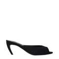 The Attico Black Fabric Flat Sandals
