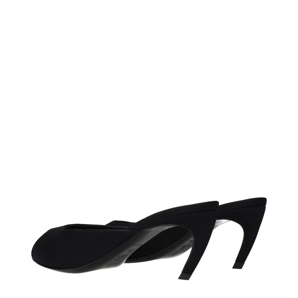 The Attico Black Fabric Flat Sandals