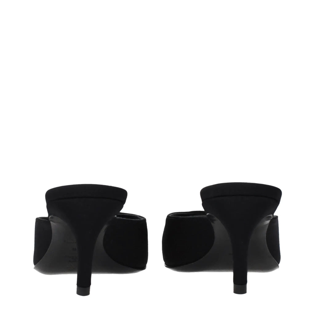The Attico Black Fabric Flat Sandals