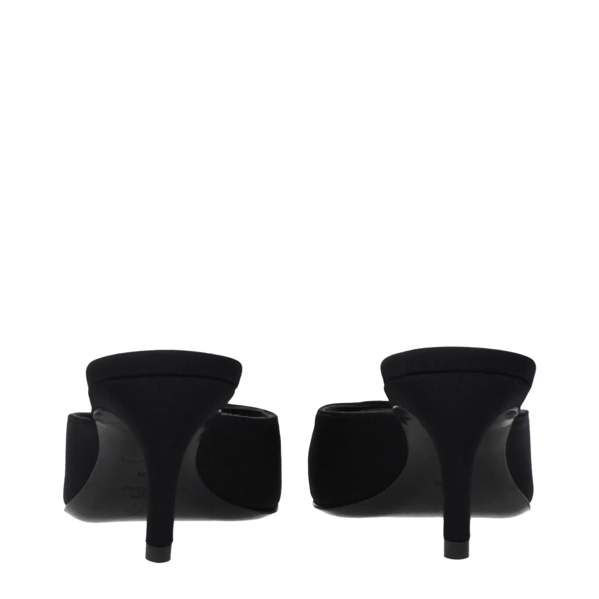 The Attico Black Fabric Flat Sandals