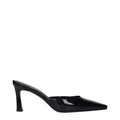 The Attico Black Leather Flat Sandals