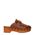 Pantoufles en cuir marron Valentino Garavani