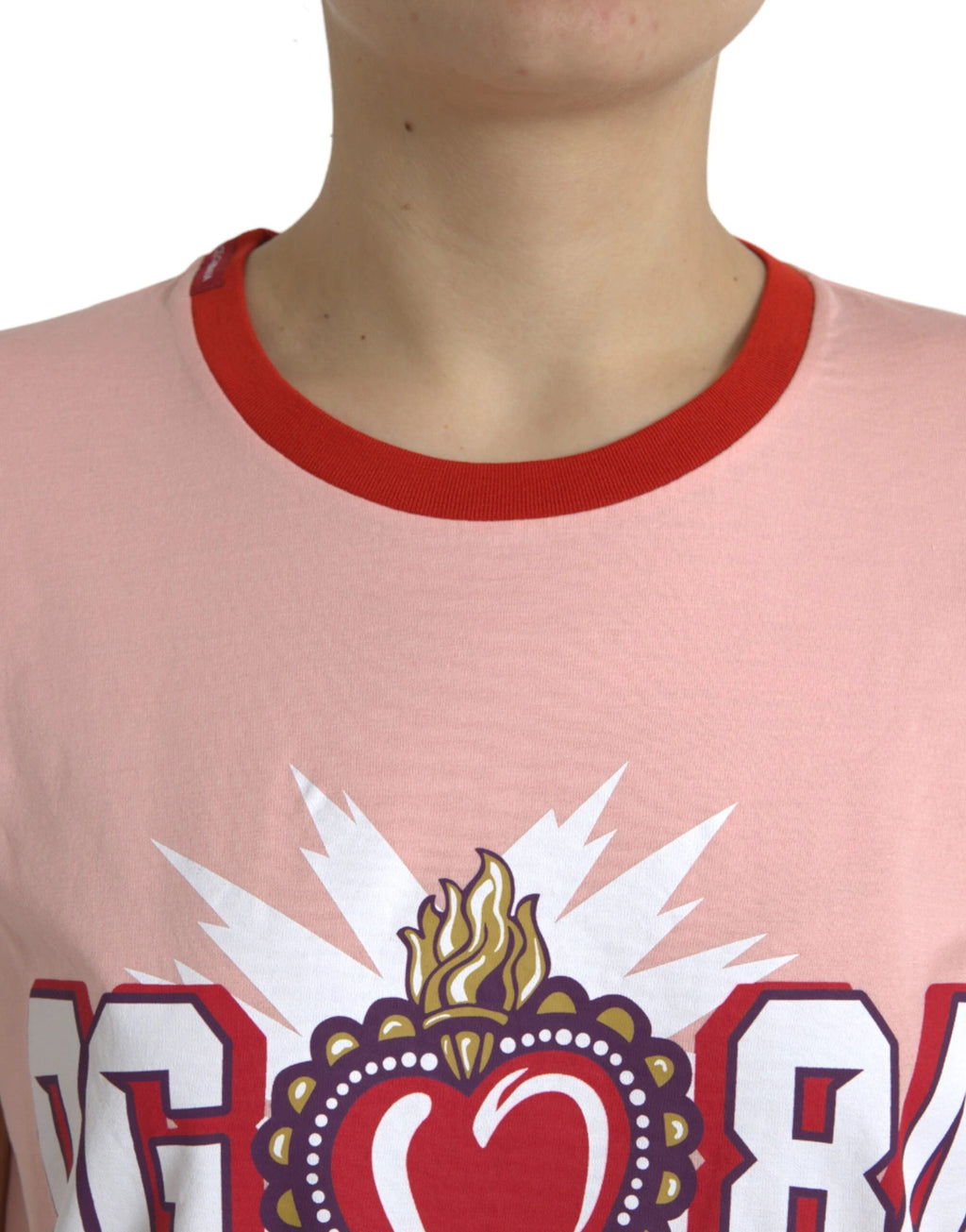 Dolce & Gabbana Pink Graphic Print Cotton Crew Neck T-shirt by Dolce & Gabbana