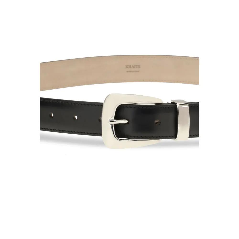 Ceinture Khaite Bos Taurus Regular en cuir de veau noir