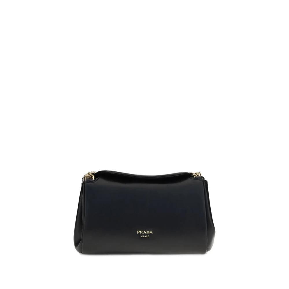 Prada Black Calf Leather Bos Taurus Shoulder Bag by Prada