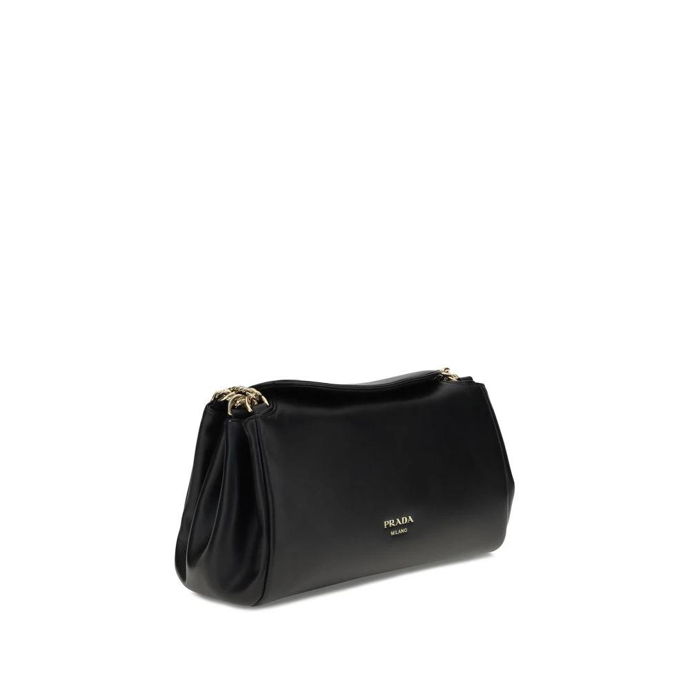 Prada Black Calf Leather Bos Taurus Shoulder Bag by Prada