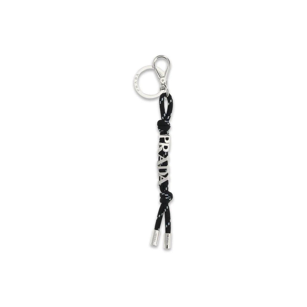 Prada Black Recycled Polyester Keychain by Prada