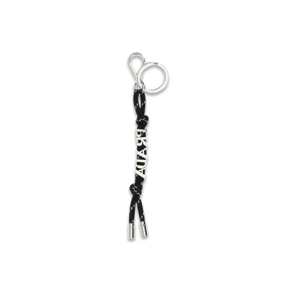 Prada Black Recycled Polyester Keychain by Prada