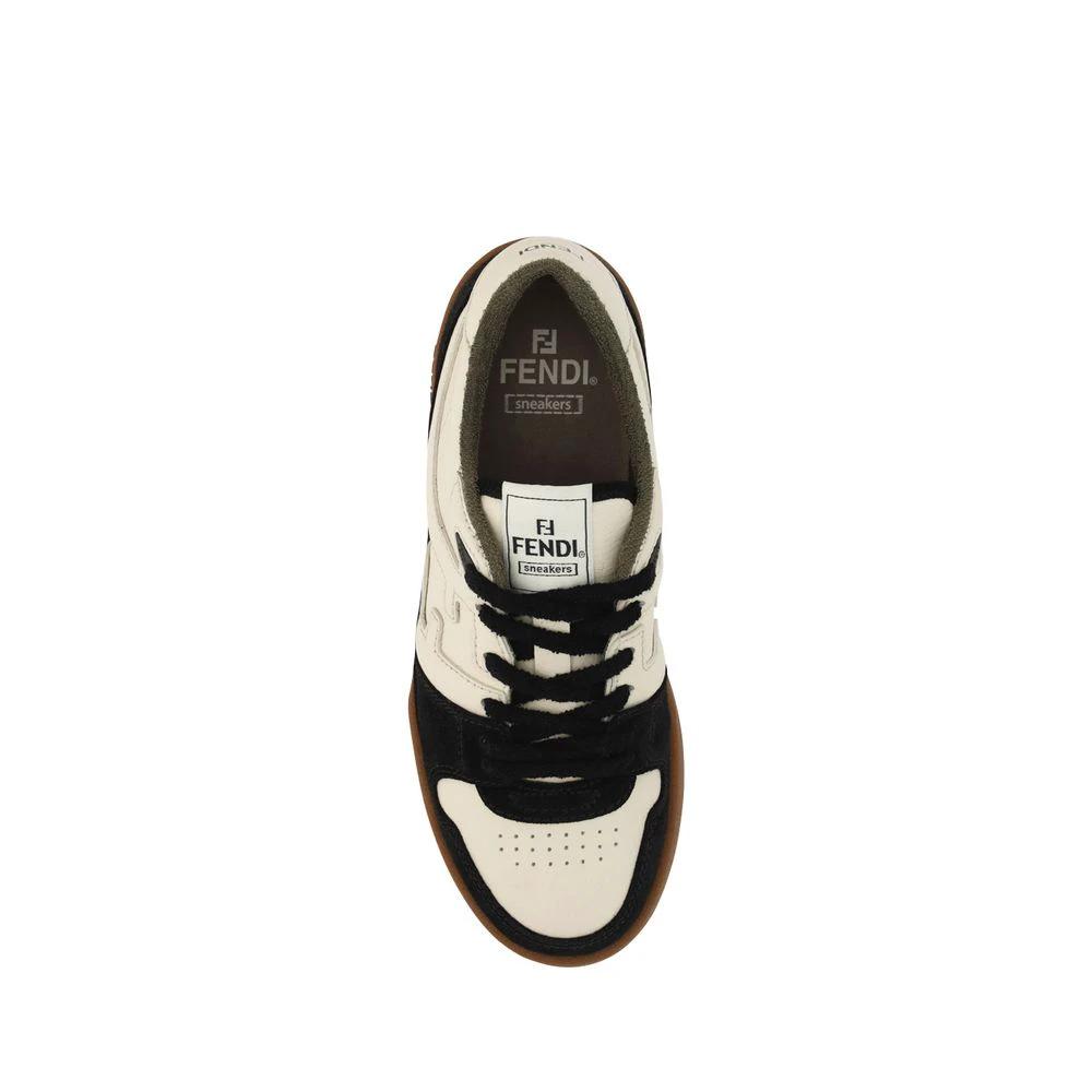 Fendi Black Calf Leather Bos Taurus Chunky Sneakers by Fendi