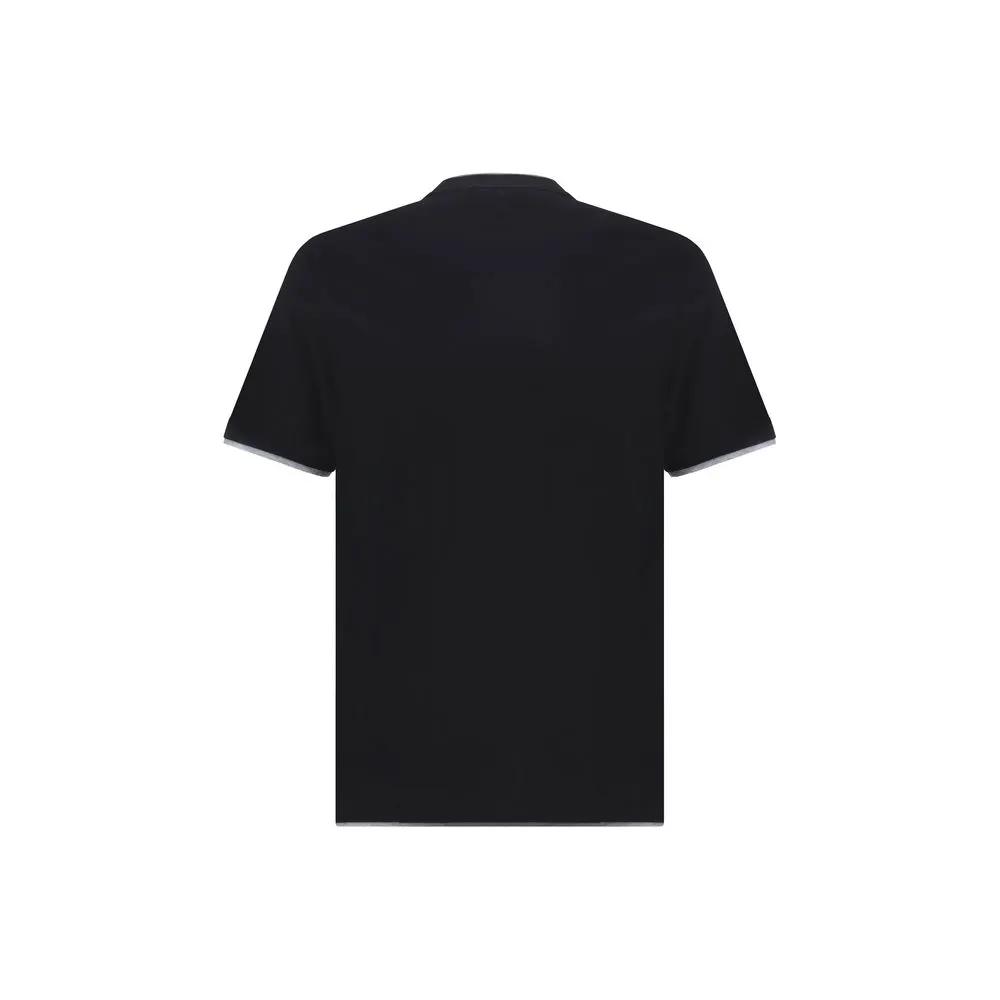Brunello Cucinelli Black Cotton T-Shirt