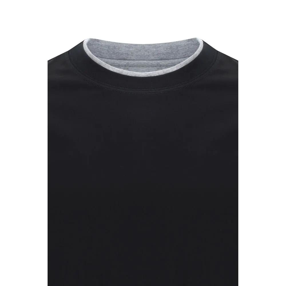 Brunello Cucinelli Black Cotton T-Shirt