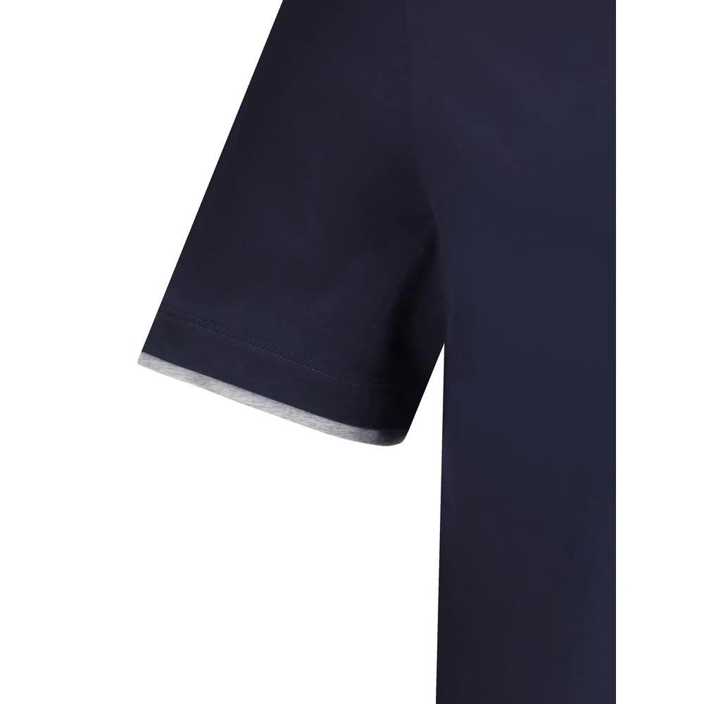 Brunello Cucinelli Blue Cotton T-Shirt by Brunello Cucinelli